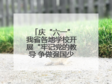 庆“六一” 我省各地学校开展“牢记党的教导 争做强国少年”主题活动