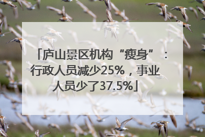 庐山景区机构“瘦身”：行政人员减少25%，事业人员少了37.5%