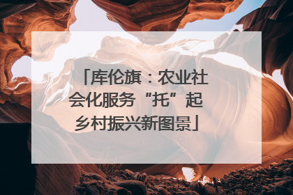 库伦旗：农业社会化服务“托”起乡村振兴新图景