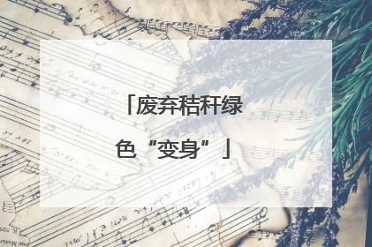 废弃秸秆绿色“变身”