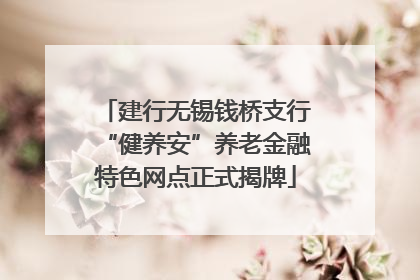 建行无锡钱桥支行“健养安”养老金融特色网点正式揭牌