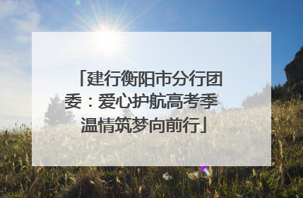 建行衡阳市分行团委：爱心护航高考季 温情筑梦向前行