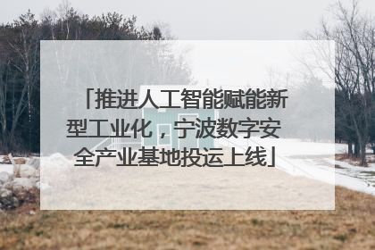 推进人工智能赋能新型工业化，宁波数字安全产业基地投运上线