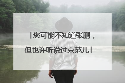 您可能不知道张鹏，但也许听说过京范儿