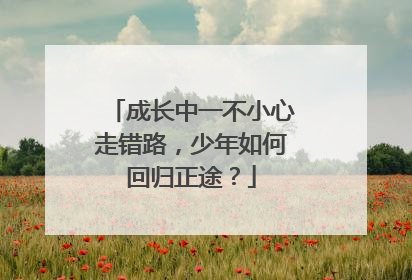 成长中一不小心走错路，少年如何回归正途？