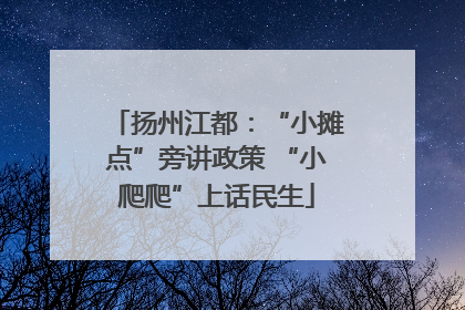 扬州江都：“小摊点”旁讲政策 “小爬爬”上话民生