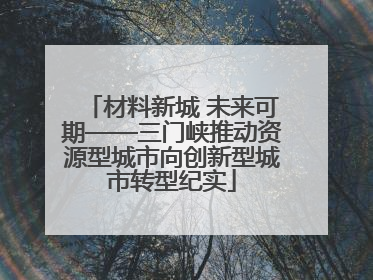 材料新城 未来可期——三门峡推动资源型城市向创新型城市转型纪实