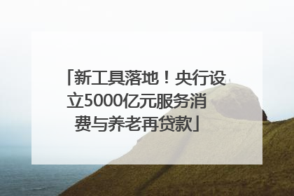 新工具落地！央行设立5000亿元服务消费与养老再贷款