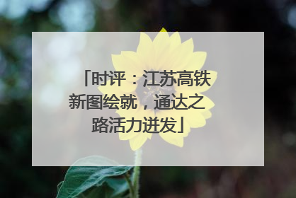 时评：江苏高铁新图绘就，通达之路活力迸发