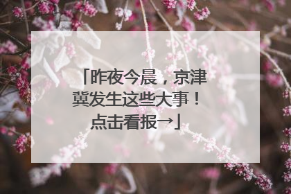 昨夜今晨，京津冀发生这些大事！点击看报→