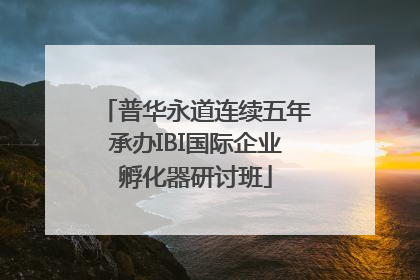 普华永道连续五年承办IBI国际企业孵化器研讨班