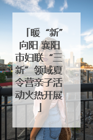 暖“新”向阳 襄阳市妇联“三新”领域夏令营亲子活动火热开展