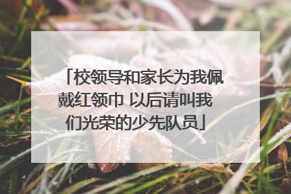校领导和家长为我佩戴红领巾 以后请叫我们光荣的少先队员