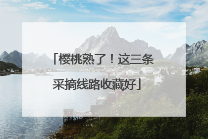 樱桃熟了！这三条采摘线路收藏好