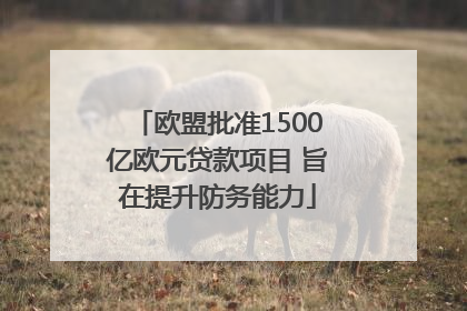 欧盟批准1500亿欧元贷款项目 旨在提升防务能力