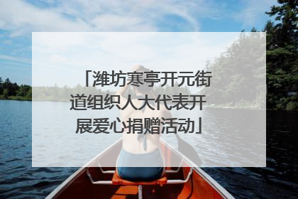 潍坊寒亭开元街道组织人大代表开展爱心捐赠活动