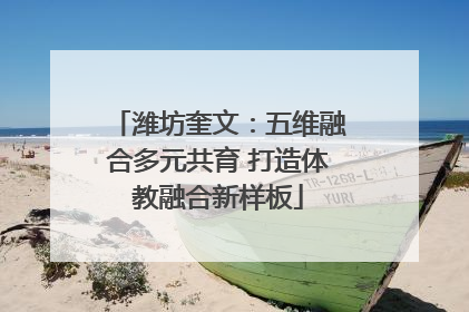 潍坊奎文：五维融合多元共育 打造体教融合新样板