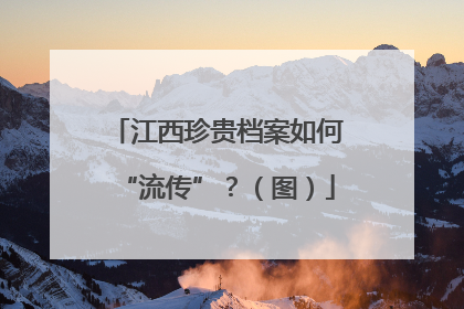 江西珍贵档案如何“流传”？（图）