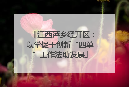 江西萍乡经开区：以学促干创新“四单”工作法助发展
