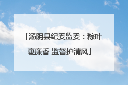 汤阴县纪委监委：粽叶裹廉香 监督护清风