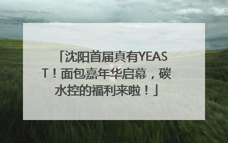 沈阳首届真有YEAST！面包嘉年华启幕，碳水控的福利来啦！