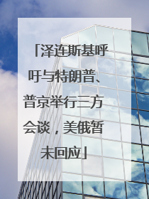 泽连斯基呼吁与特朗普、普京举行三方会谈，美俄暂未回应