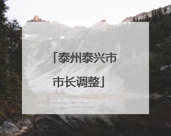 泰州泰兴市市长调整