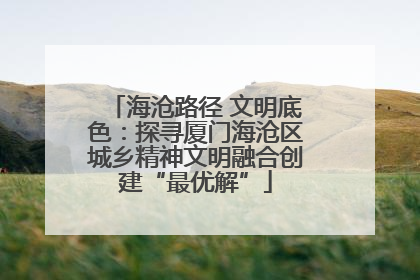 海沧路径 文明底色：探寻厦门海沧区城乡精神文明融合创建“最优解”