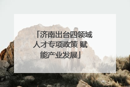 济南出台四领域人才专项政策 赋能产业发展