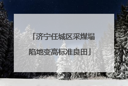 济宁任城区采煤塌陷地变高标准良田