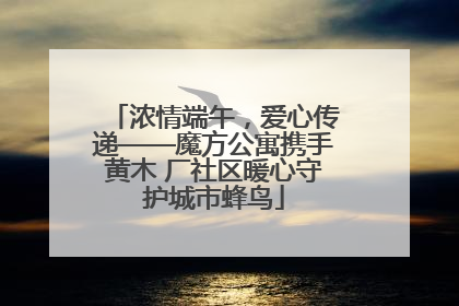 浓情端午，爱心传递——魔方公寓携手黄木 厂社区暖心守护城市蜂鸟