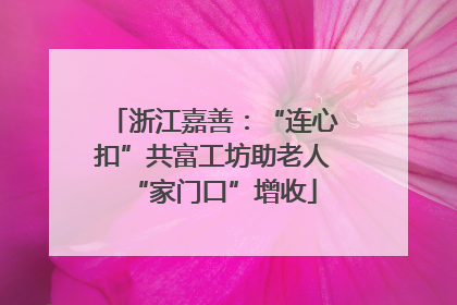 浙江嘉善：“连心扣”共富工坊助老人“家门口”增收