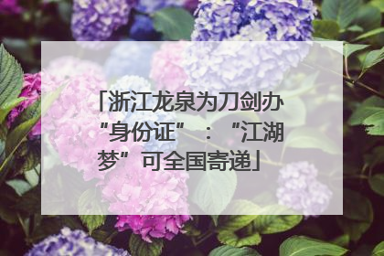 浙江龙泉为刀剑办“身份证”：“江湖梦”可全国寄递