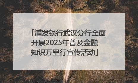 浦发银行武汉分行全面开展2025年普及金融知识万里行宣传活动