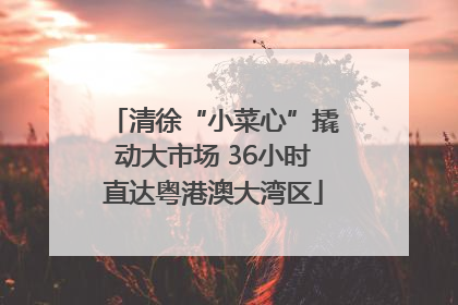 清徐“小菜心”撬动大市场 36小时直达粤港澳大湾区