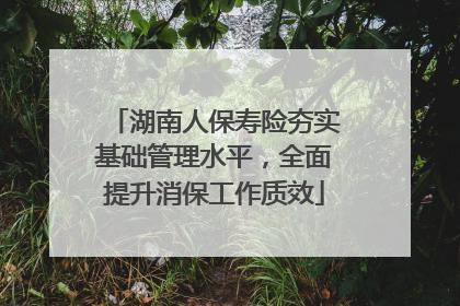 湖南人保寿险夯实基础管理水平，全面提升消保工作质效