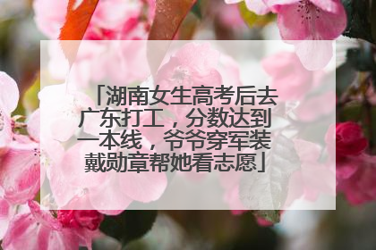 湖南女生高考后去广东打工，分数达到一本线，爷爷穿军装戴勋章帮她看志愿
