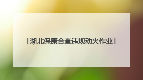 湖北保康合查违规动火作业