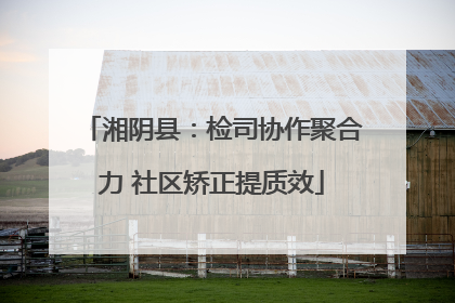 湘阴县：检司协作聚合力 社区矫正提质效