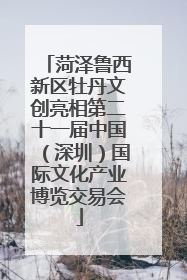 菏泽鲁西新区牡丹文创亮相第二十一届中国（深圳）国际文化产业博览交易会