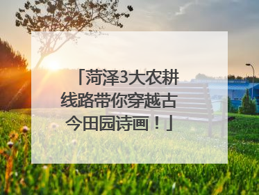 菏泽3大农耕线路带你穿越古今田园诗画！
