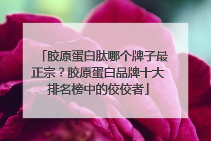 胶原蛋白肽哪个牌子最正宗？胶原蛋白品牌十大排名榜中的佼佼者