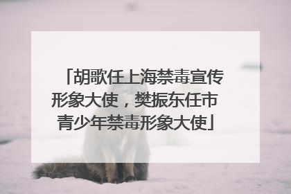 胡歌任上海禁毒宣传形象大使，樊振东任市青少年禁毒形象大使