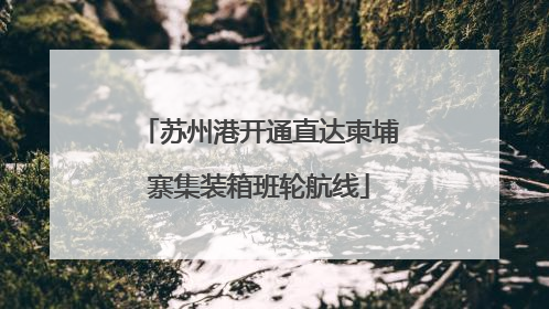 苏州港开通直达柬埔寨集装箱班轮航线