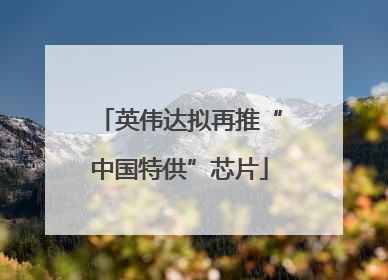 英伟达拟再推“中国特供”芯片