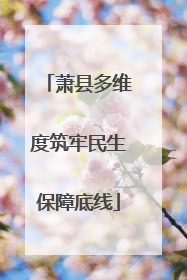 萧县多维度筑牢民生保障底线