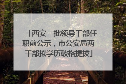 西安一批领导干部任职前公示，市公安局两干部拟学历破格提拔