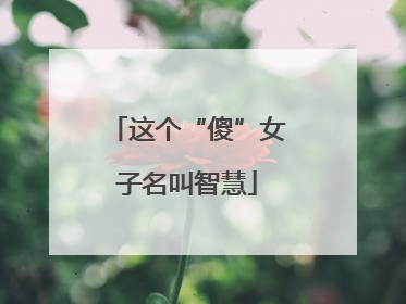 这个“傻”女子名叫智慧