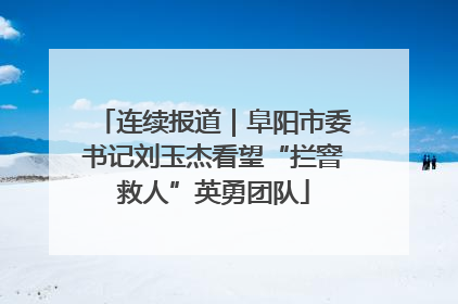 连续报道｜阜阳市委书记刘玉杰看望“拦窨救人”英勇团队
