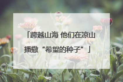 跨越山海 他们在凉山播撒“希望的种子”